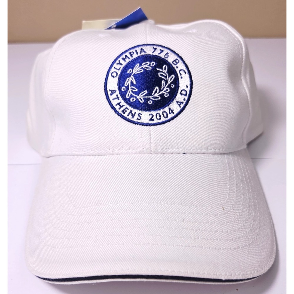Athens 2004 Olympics Hat Cap Official Licensed White XXVIII Olympiad NWT Unisex